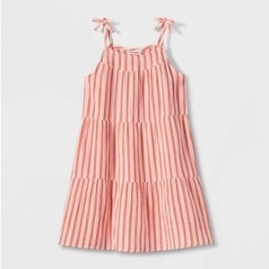 NWT Cat & Jack Girl's Coral Sleeveless Tiered Dress, XL